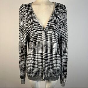 Le31 Simons Monochrome Houndstooth Cardigan M